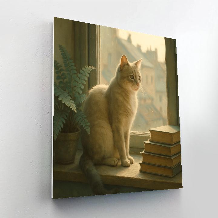 Cat Window Daydream Number painting
