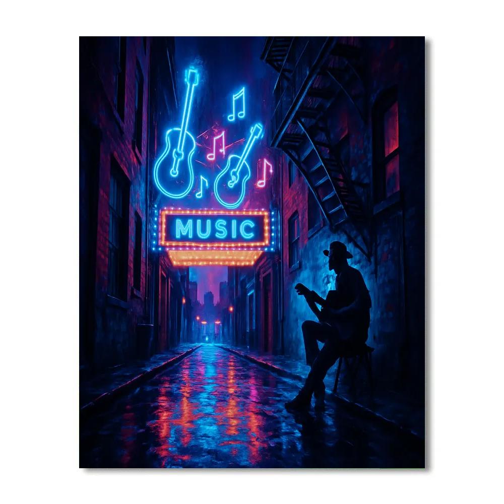 Music City Neon Pulse paint by numbers