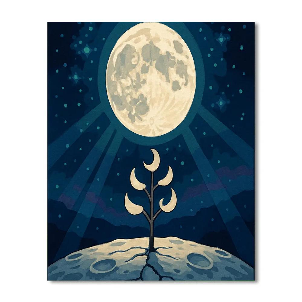 Celestial Seedling With Moon Halo Paint by numbers kits