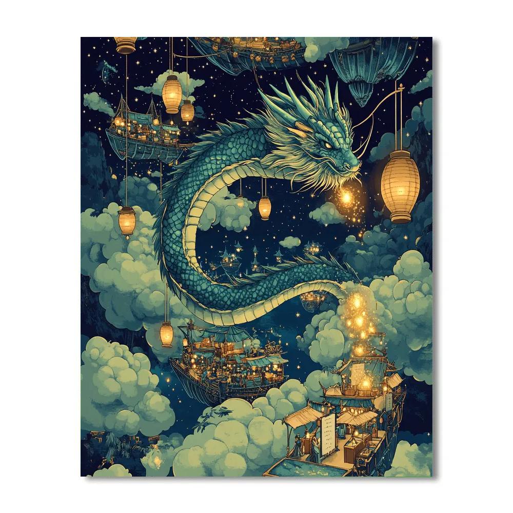 Lanternborne Dragon Of The Sky Bazaar painting number kit