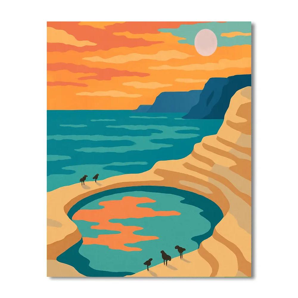 Tidepool Mosaic Landscape DIY paint by numbers