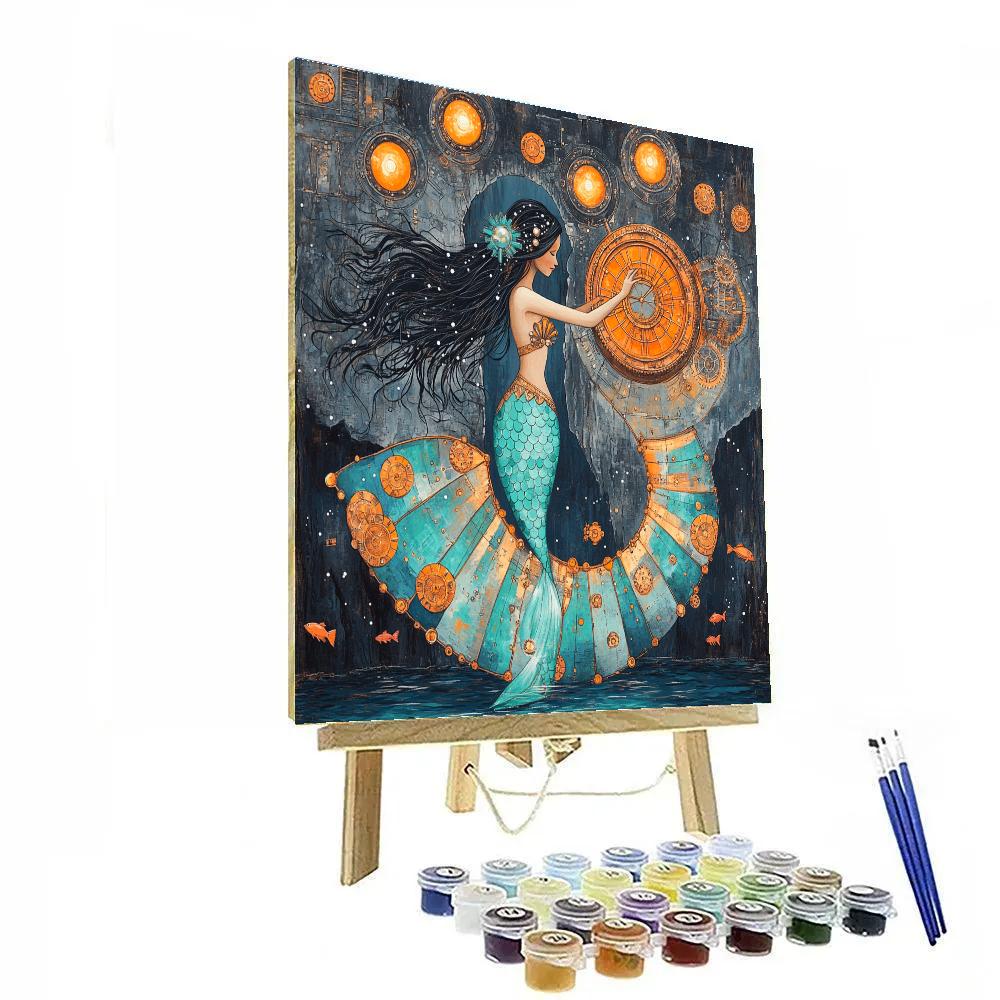 Clockwork Mermaid Of The Abyssal Observatory paint by number