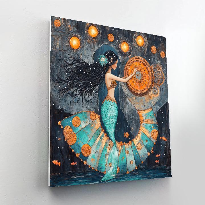 Clockwork Mermaid Of The Abyssal Observatory paint by number
