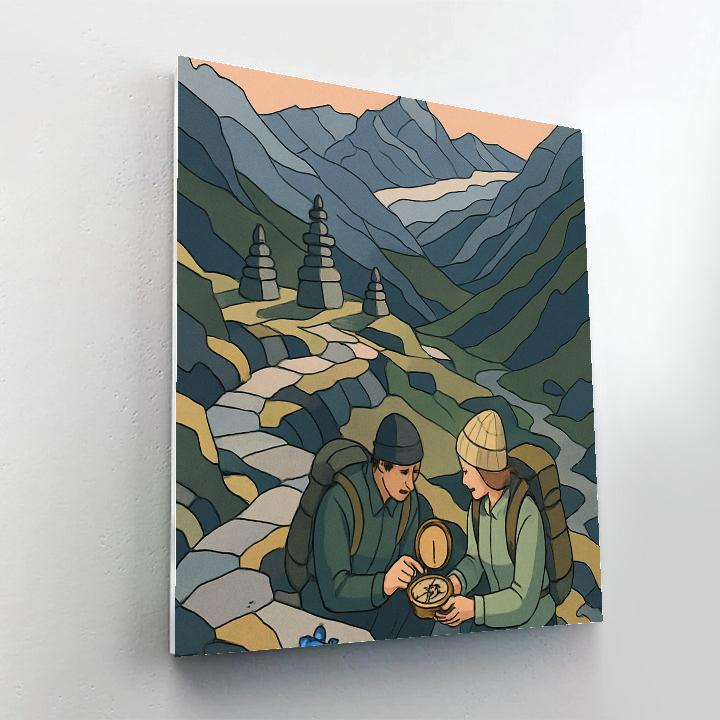 Alpine Clockwork Pass With Mountain Horizon paint by number