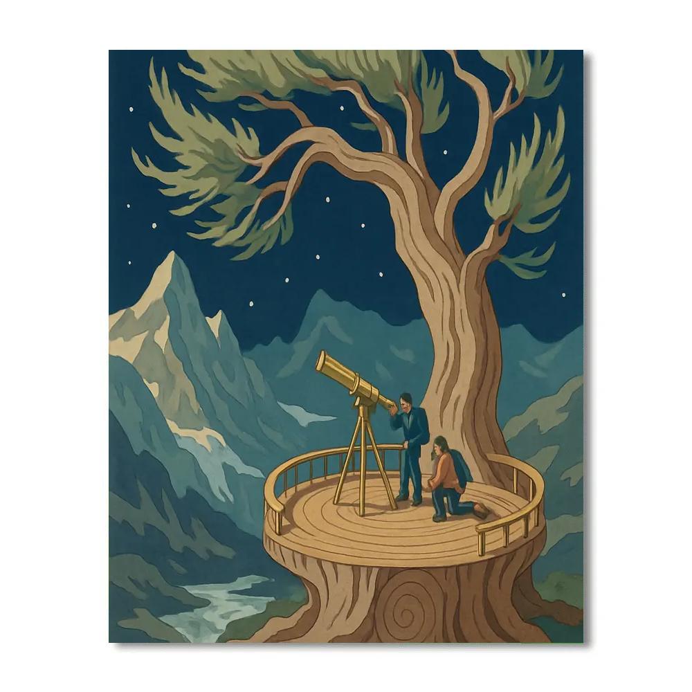 Tree Ring Observatory Grove DIY paint by numbers