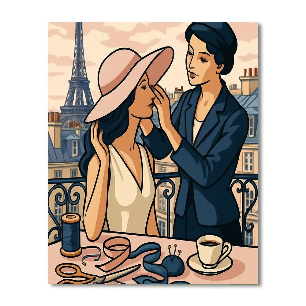 Rooftop Millinery In Paris Light Numbered painting kits