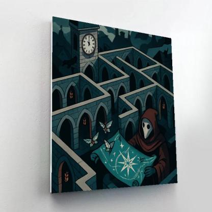 Clocktower Labyrinth In Gothic Moonlight paint by numbers