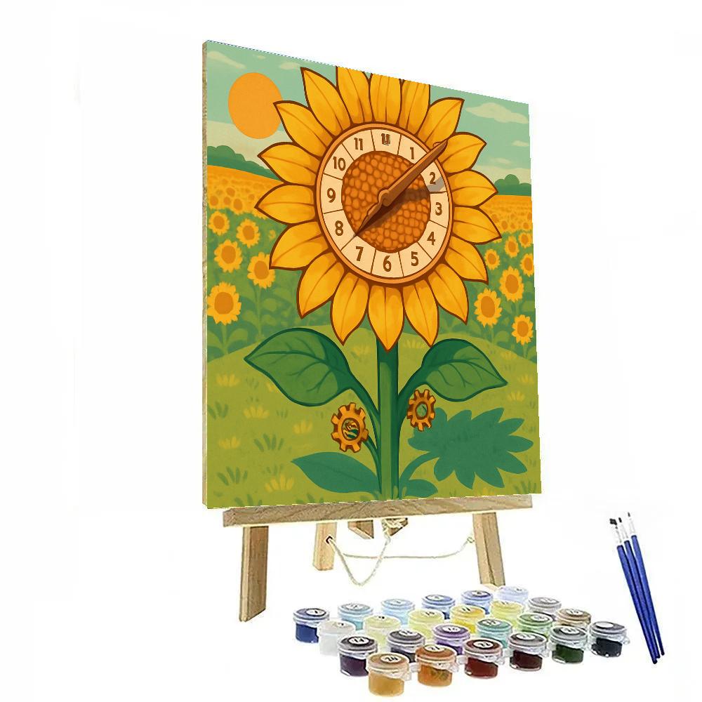 Clockwork Garden With Sunflower Sundial Number painting