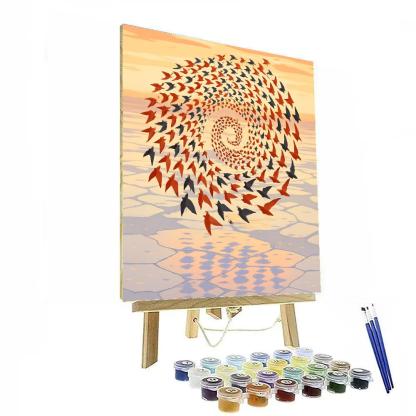 Dawn Spiral Birds Over The Salt Flats Paint by numbers kits