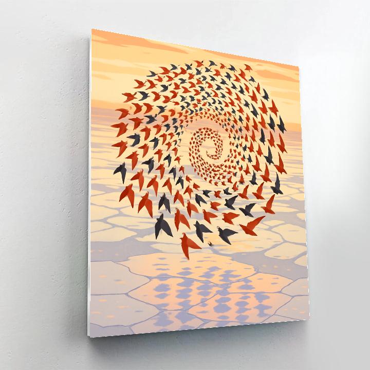 Dawn Spiral Birds Over The Salt Flats Paint by numbers kits