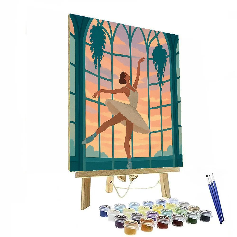 Ballet Aurora Under Glass Number painting
