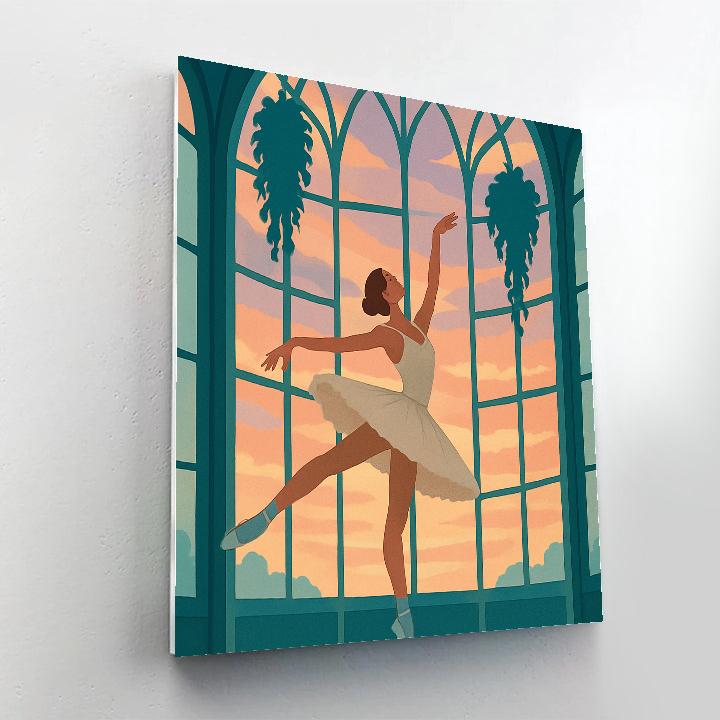 Ballet Aurora Under Glass Number painting