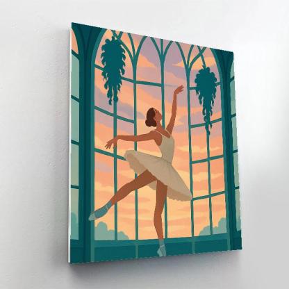 Ballet Aurora Under Glass Number painting