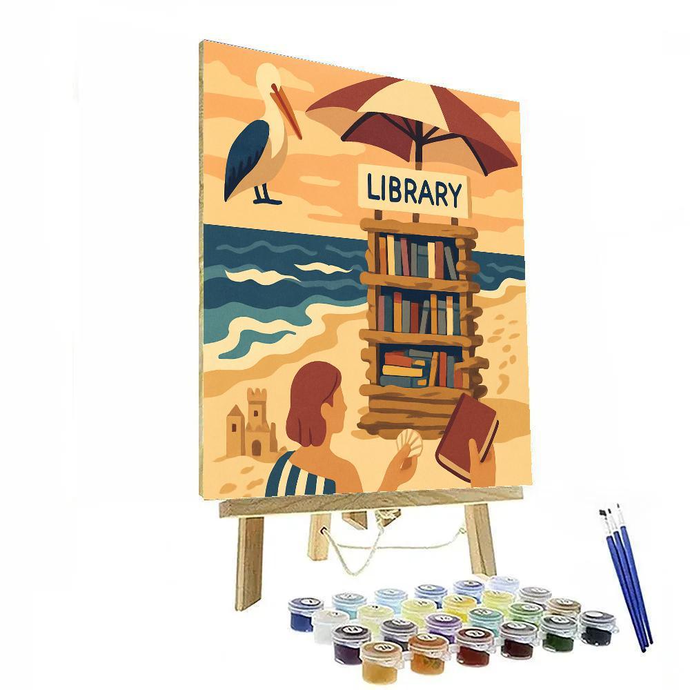 Sunset Tide Library At The Beach DIY paint by numbers