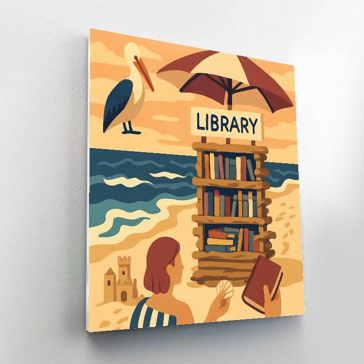 Sunset Tide Library At The Beach DIY paint by numbers