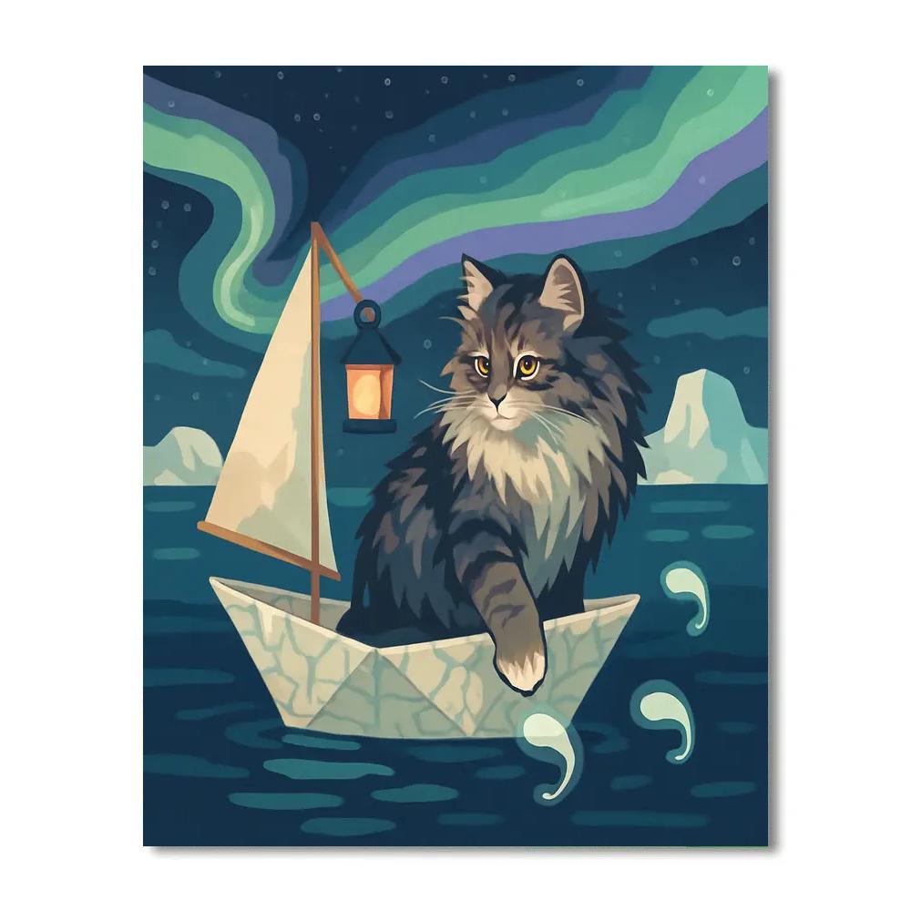 Aurora Marina Cat Painting by numbers kit