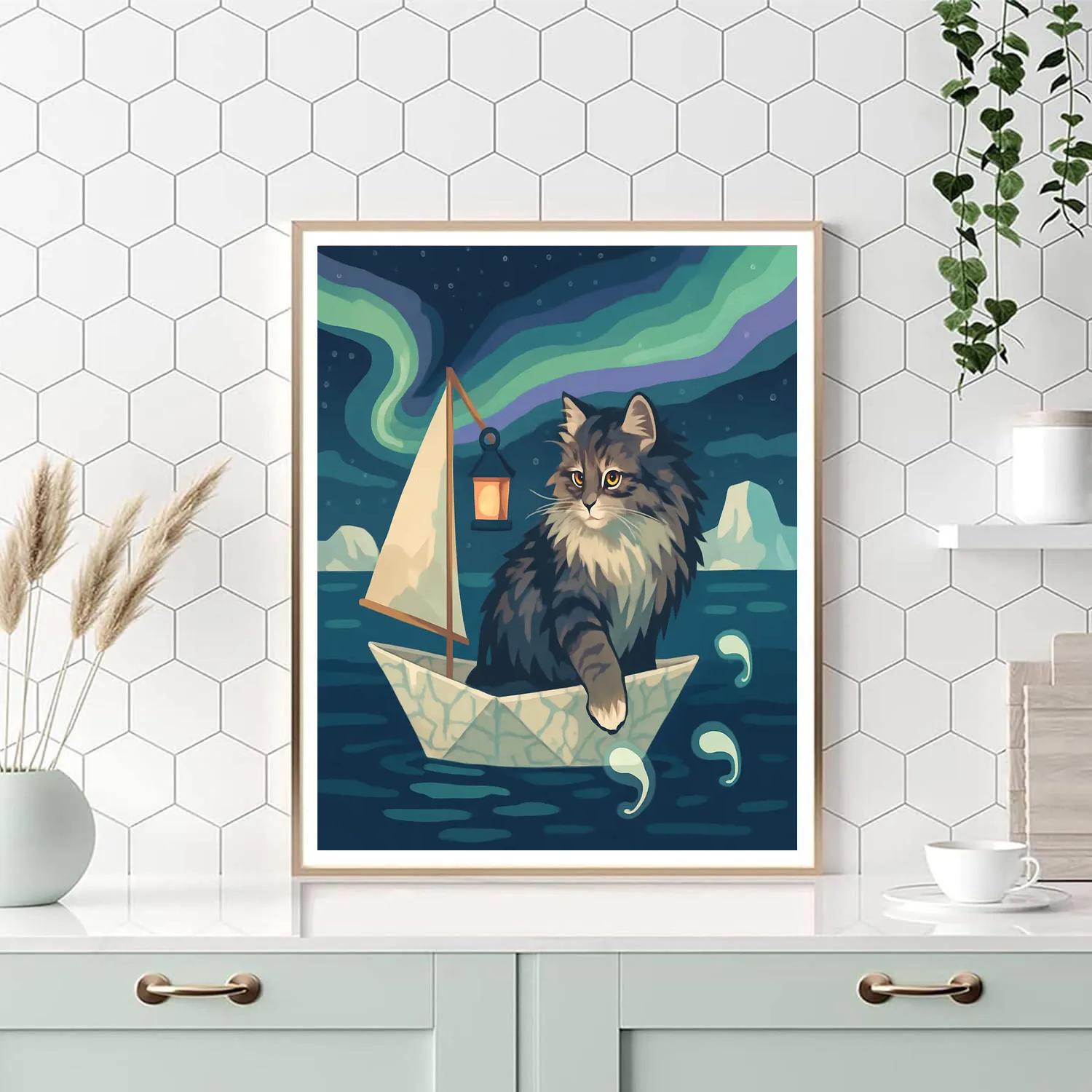 Aurora Marina Cat Painting by numbers kit
