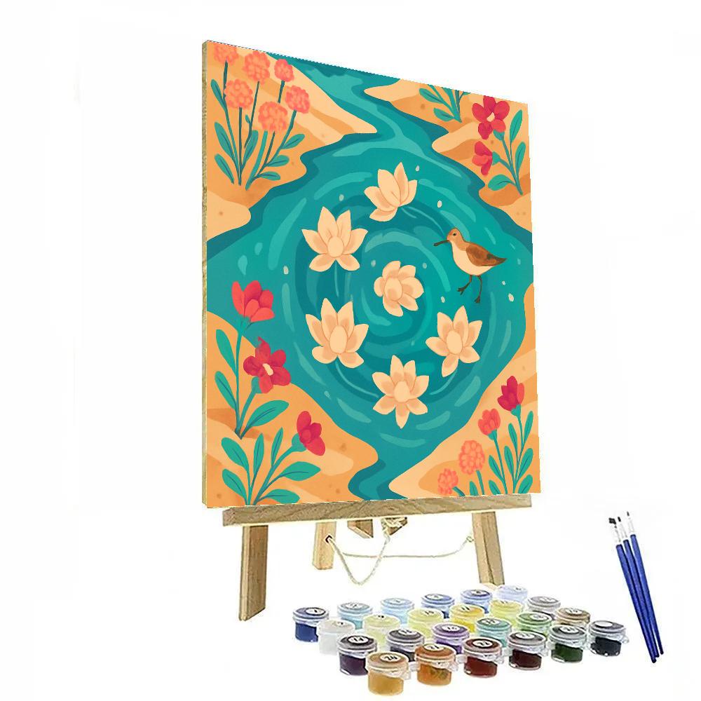 Prism Lagoon With Flowers In Tidal Bloom paint by number