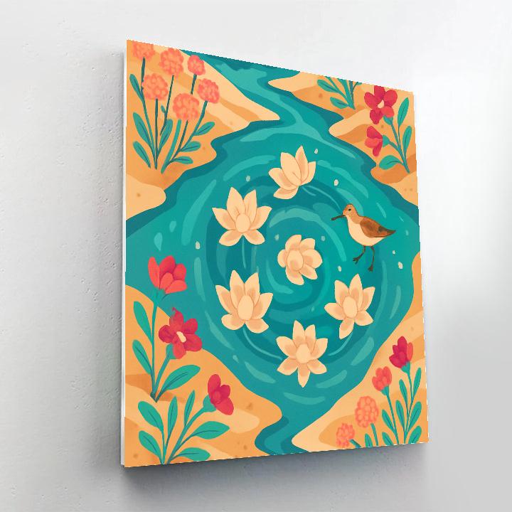 Prism Lagoon With Flowers In Tidal Bloom paint by number