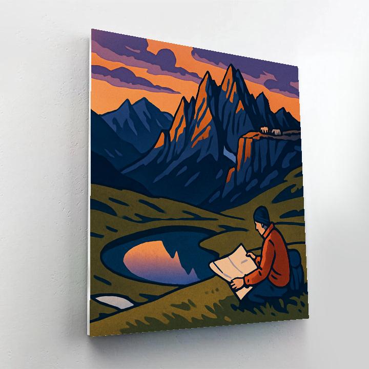 Mountain Afterglow Ridge Trail Painting by numbers kit