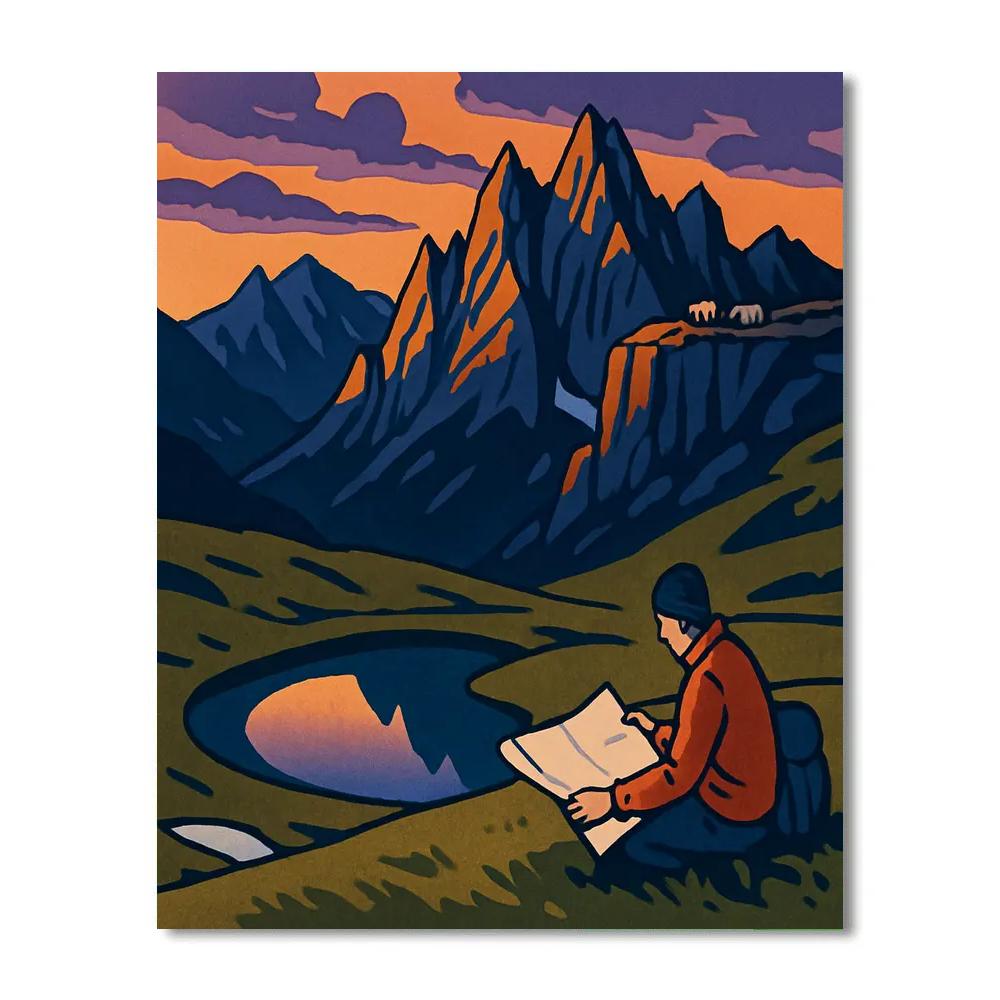 Mountain Afterglow Ridge Trail Painting by numbers kit