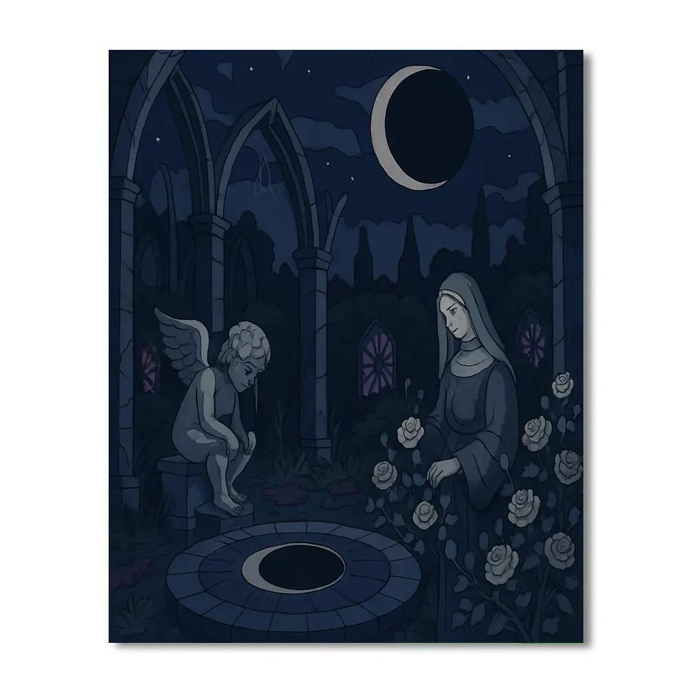 Cathedral Garden Gothic Crafted Eclipse paint by numbers