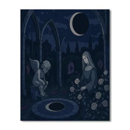 Cathedral Garden Gothic Crafted Eclipse paint by numbers