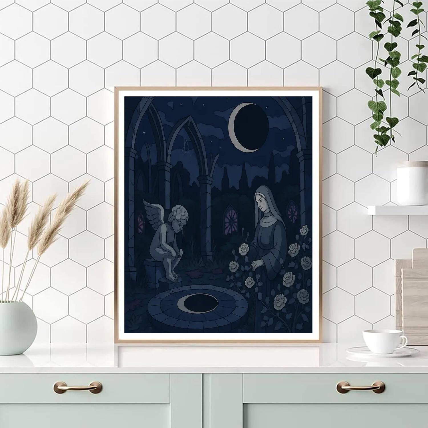 Cathedral Garden Gothic Crafted Eclipse paint by numbers