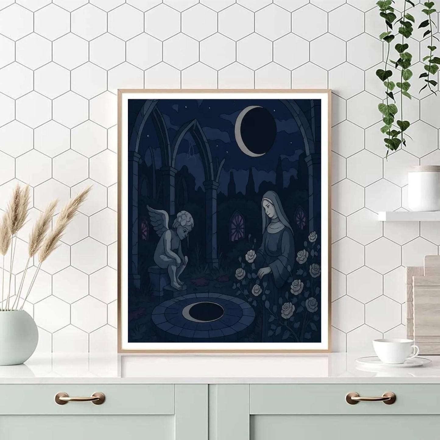 Cathedral Garden Gothic Crafted Eclipse paint by numbers