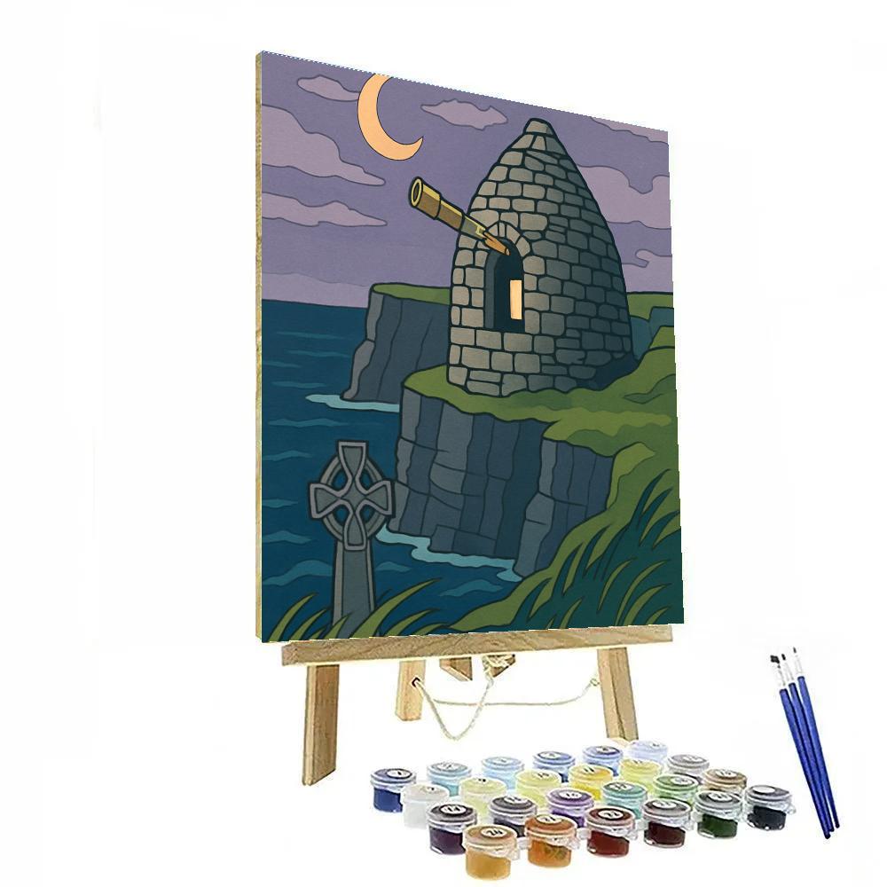 Clifftop Observatory Above The Sea In Ireland Painting by numbers kit