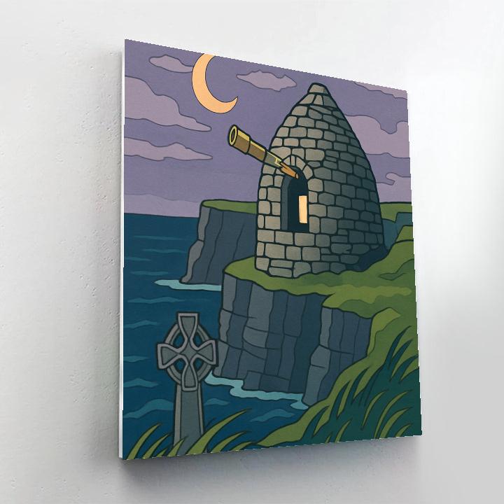 Clifftop Observatory Above The Sea In Ireland Painting by numbers kit