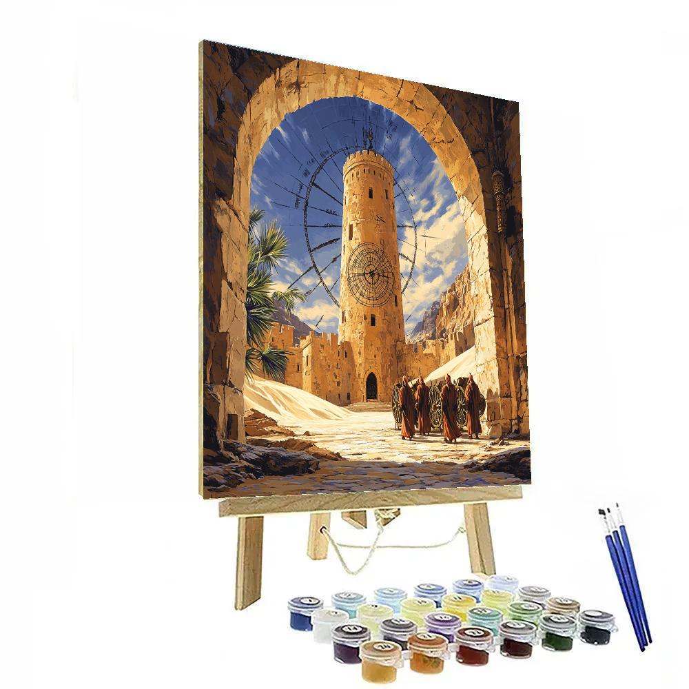 Sun Dial Courtyard With Castle Painting by numbers kit