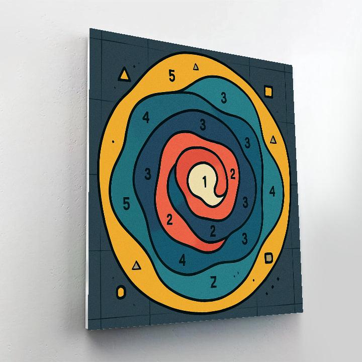 Topographic Pulse Abstract paint by color