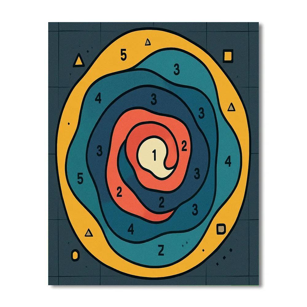 Topographic Pulse Abstract paint by color