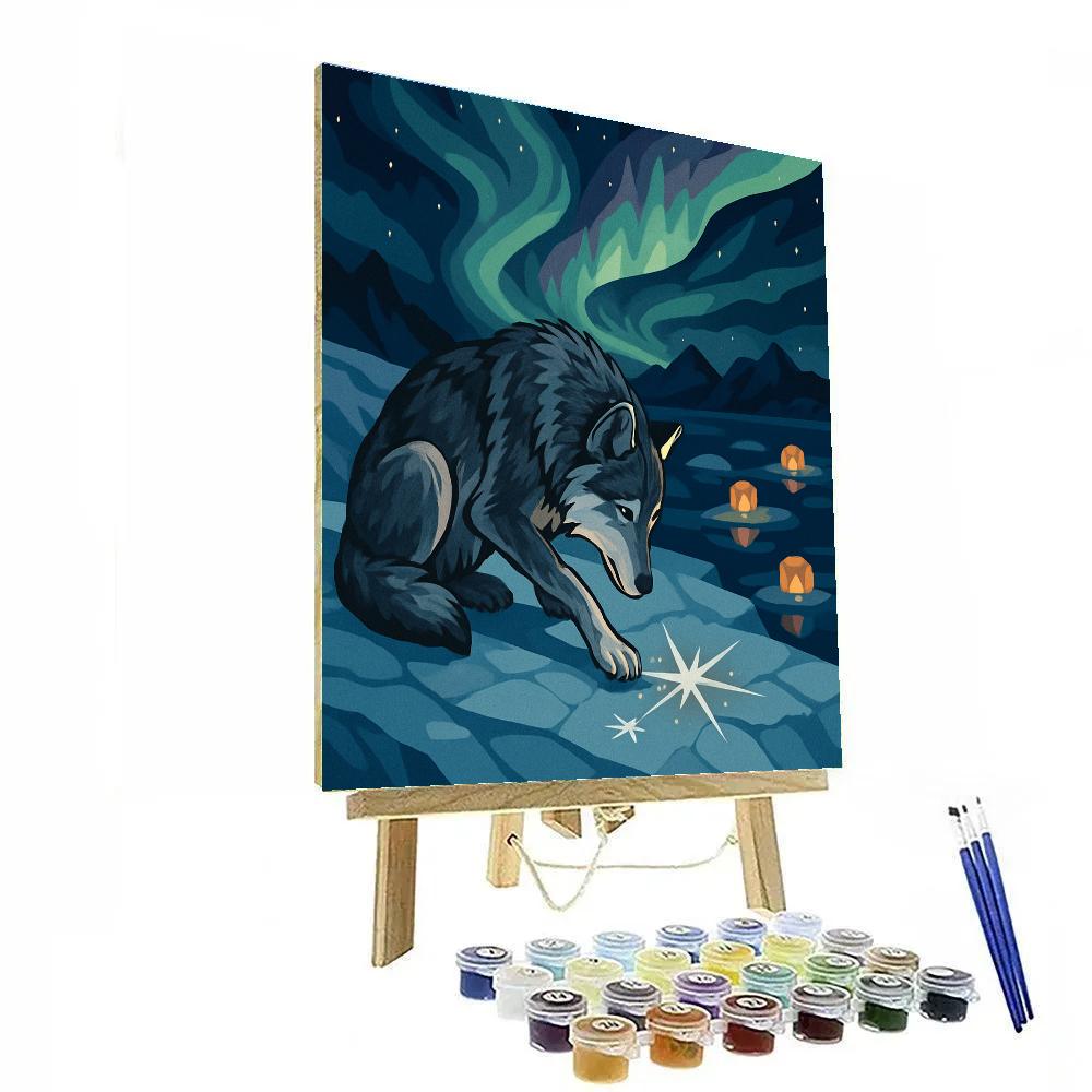Aurora Cartographer Wolf Paint by numbers art