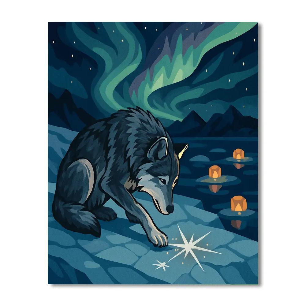 Aurora Cartographer Wolf Paint by numbers art