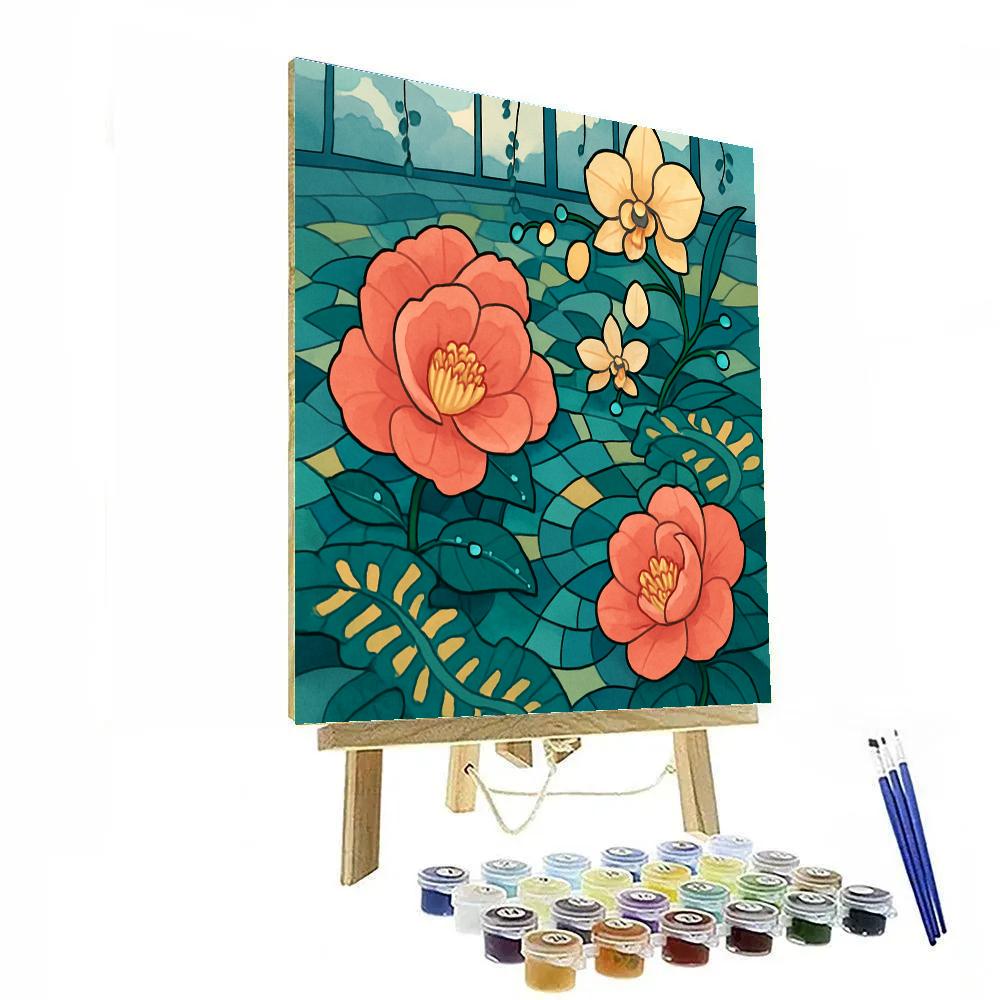 Clockwork Greenhouse Floral Mosaic Numbered painting kits