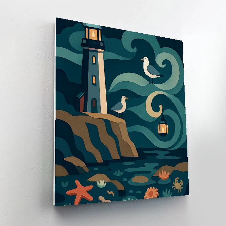 Lighthouse Keeper Of The Ocean Mist paint by number