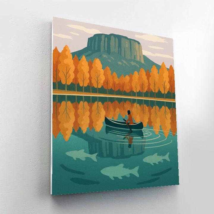 Kaleidoscope Mirror Lake Painting by numbers kit