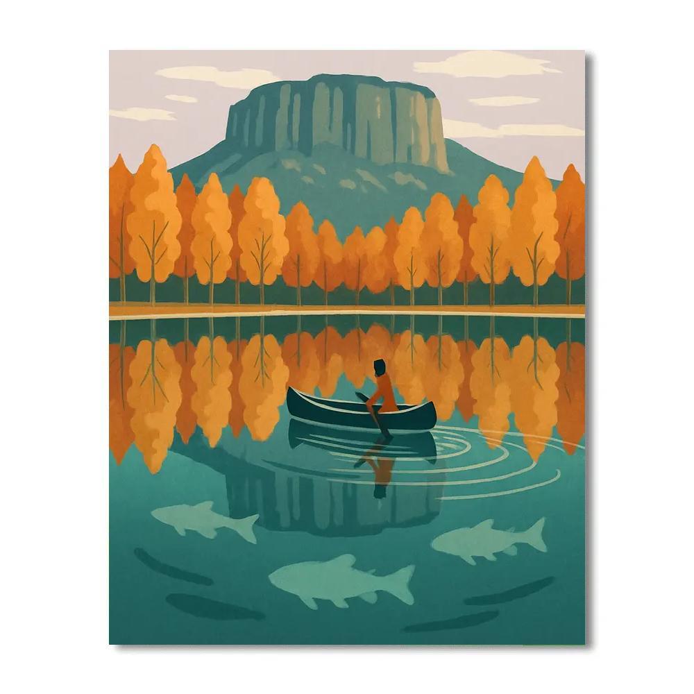 Kaleidoscope Mirror Lake Painting by numbers kit