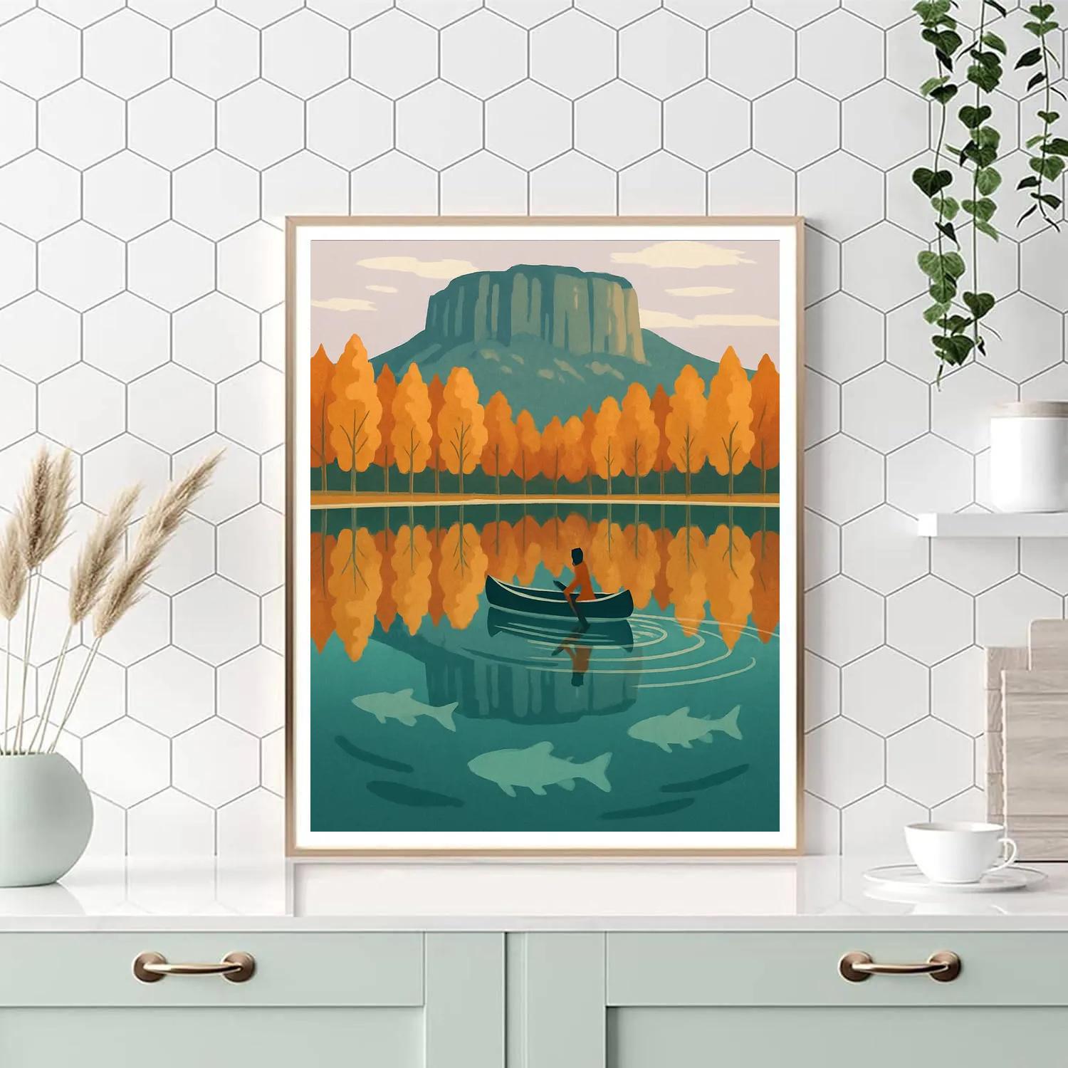 Kaleidoscope Mirror Lake Painting by numbers kit