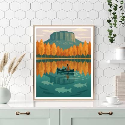 Kaleidoscope Mirror Lake Painting by numbers kit