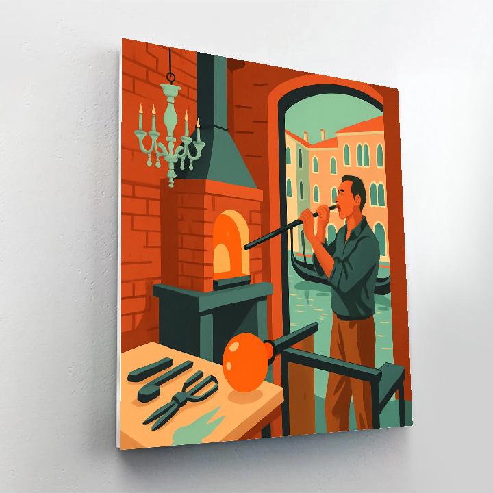 Glassmaker Workshop Venice Crafted Glow Paint by numbers art