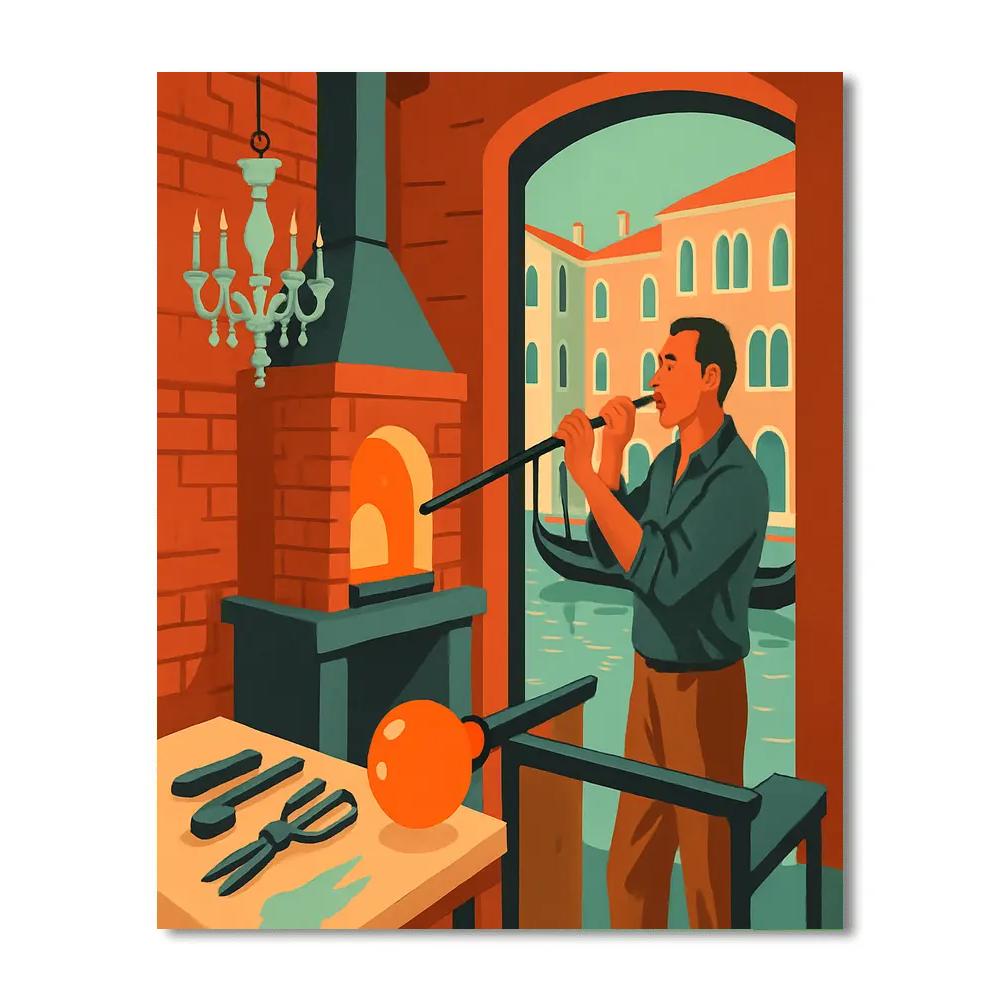 Glassmaker Workshop Venice Crafted Glow Paint by numbers art