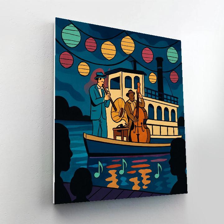 Lantern Parade Riverboat With Jazz Numbered painting kits
