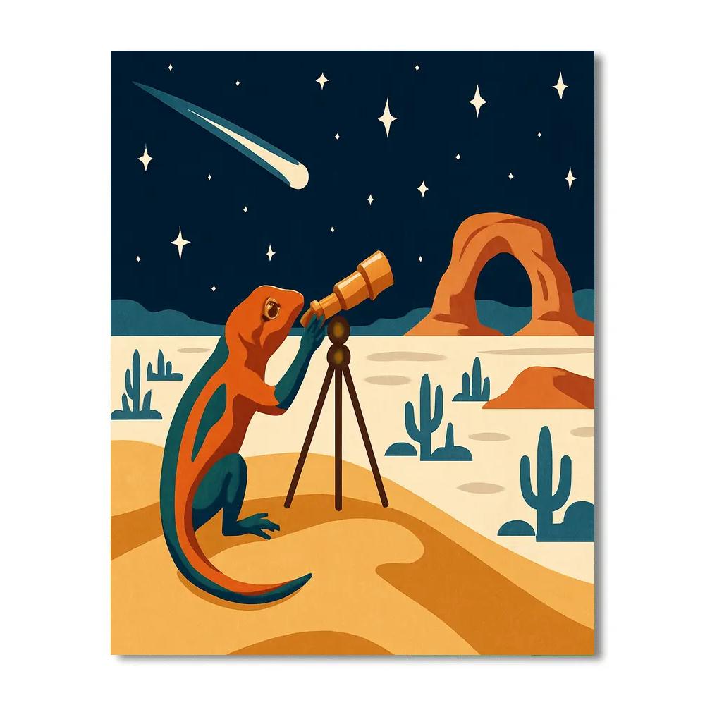 Saltwind Observatory Desert Scene Number painting