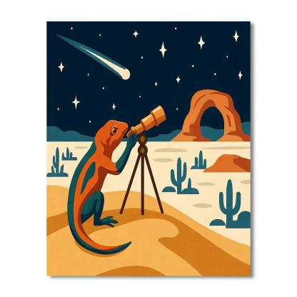 Saltwind Observatory Desert Scene Number painting