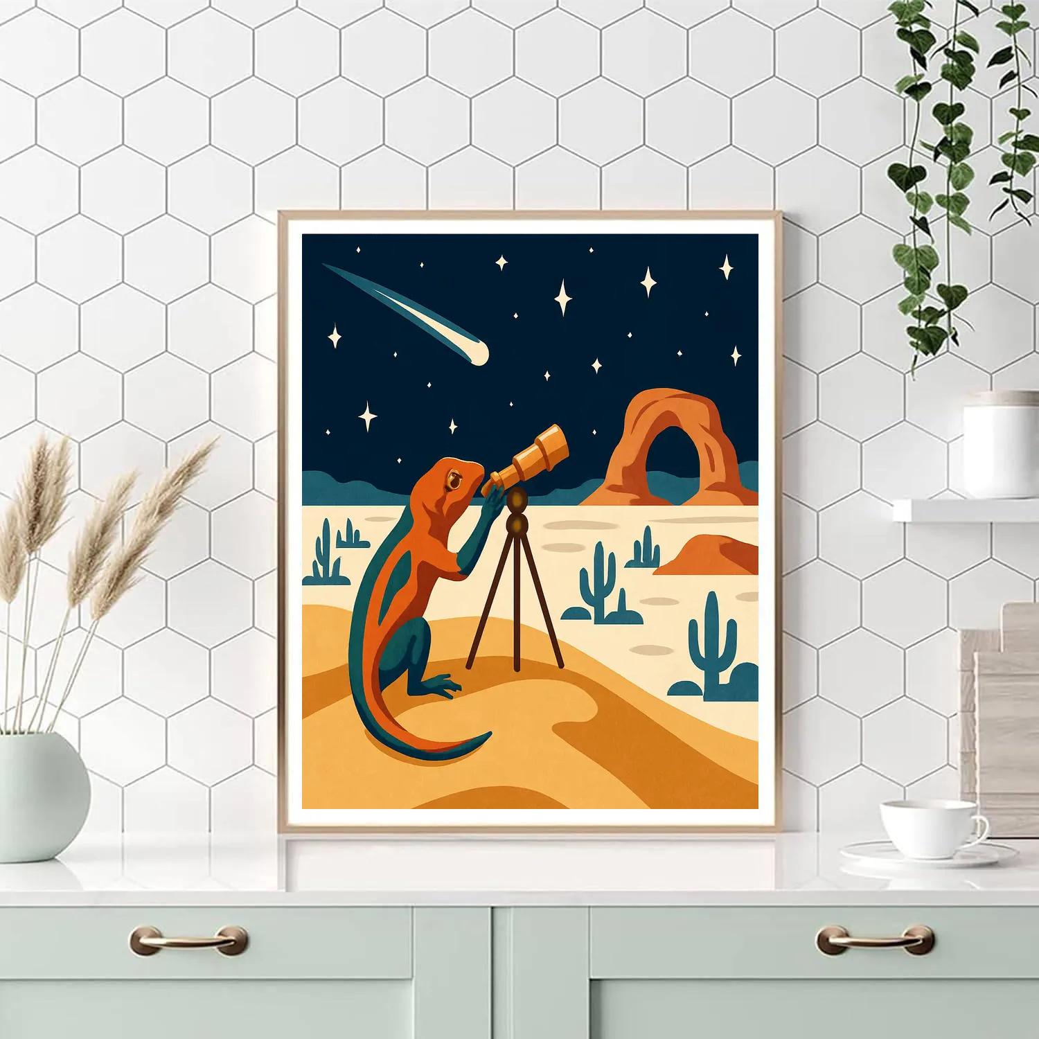 Saltwind Observatory Desert Scene Number painting