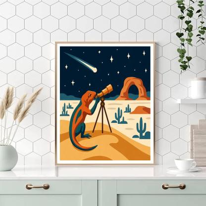 Saltwind Observatory Desert Scene Number painting