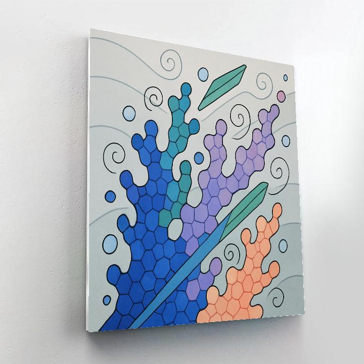 Glass Reef In Abstract Motion Number painting